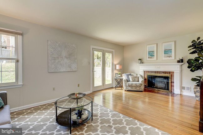 family room with fireplace