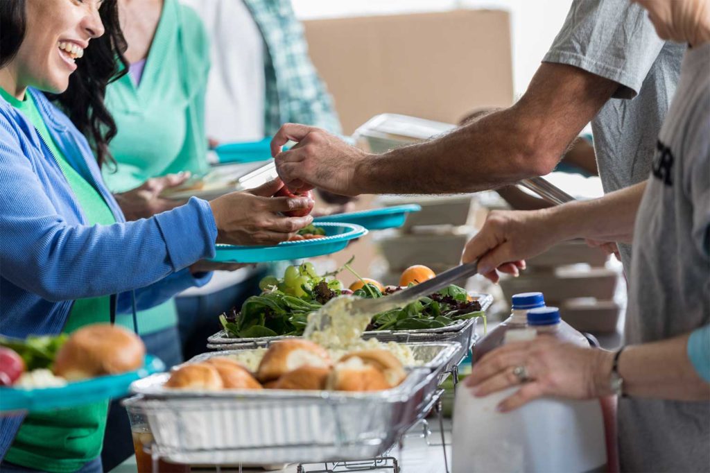 giving to a food bank