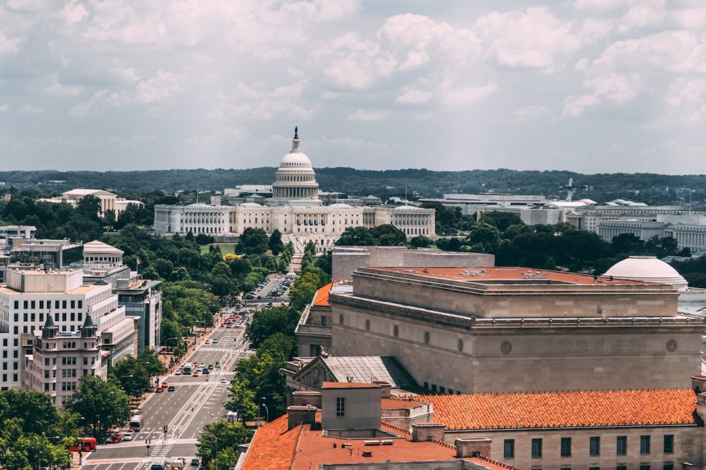 aerial of washington dc