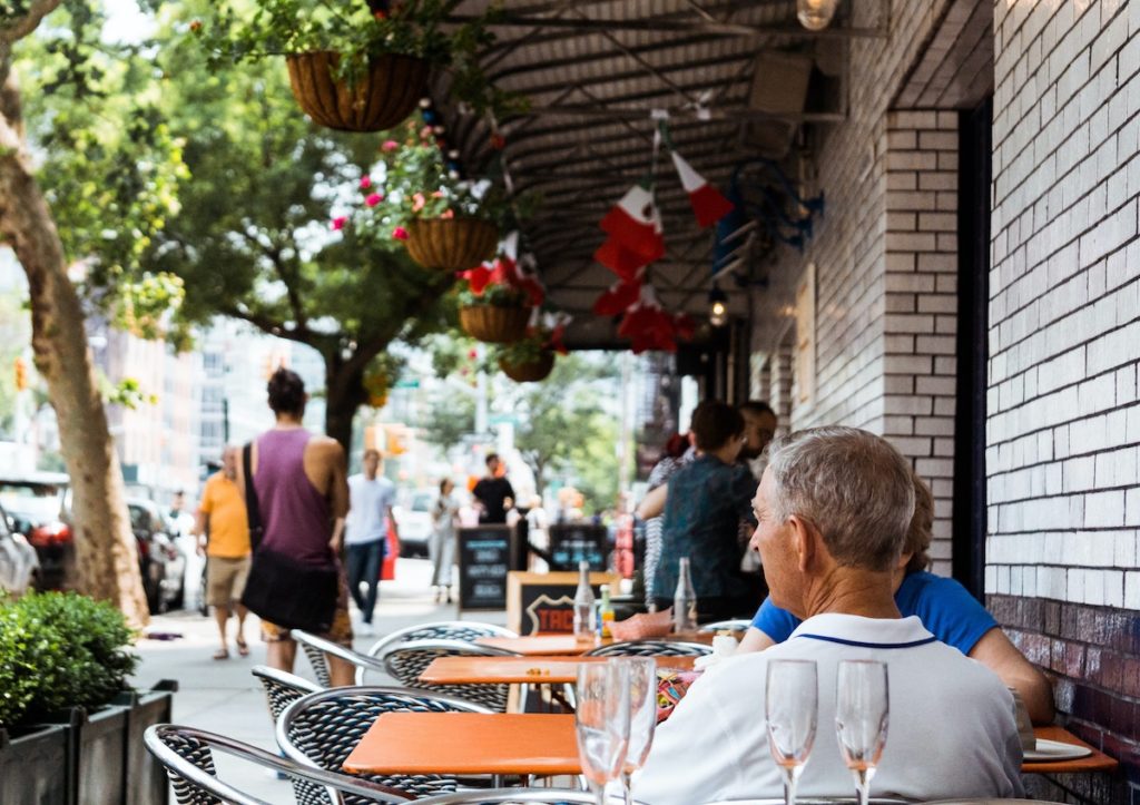 Dining outdoors